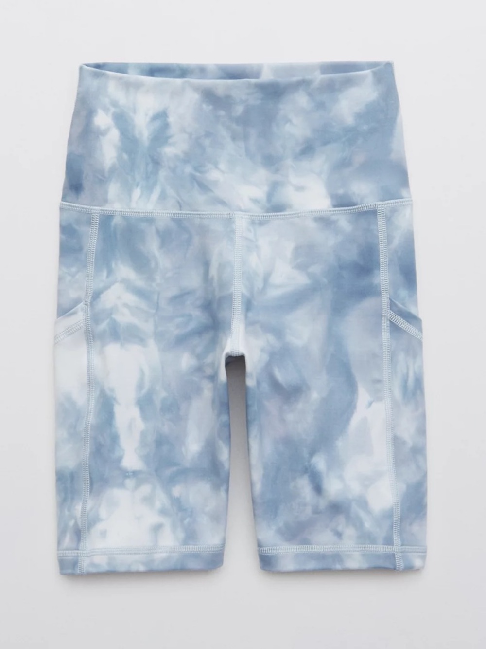 Aerie Offline Blue and White Tie-Dye High Rise The Hugger Bike Shorts‎